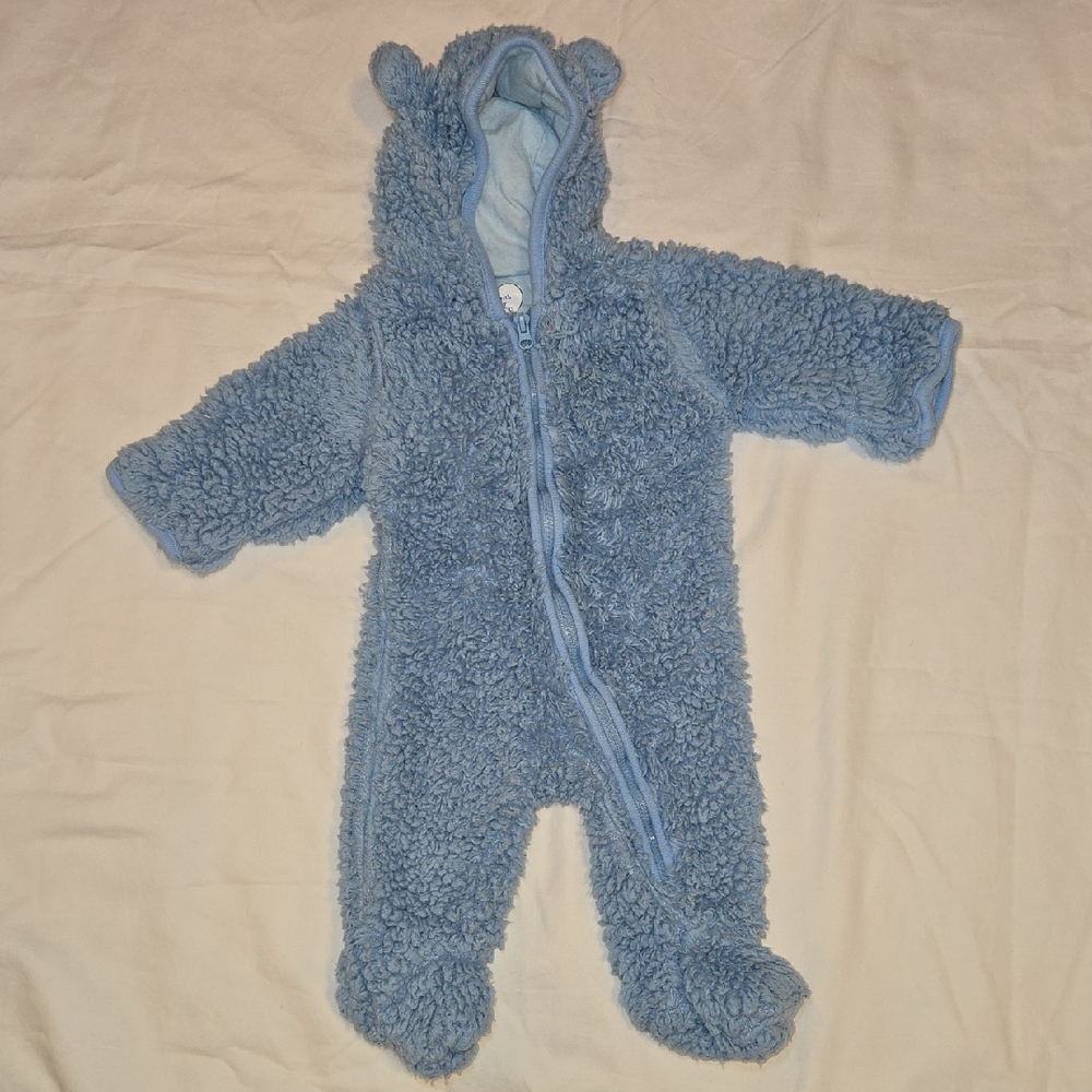 Place Blue Fleece Baby Footie